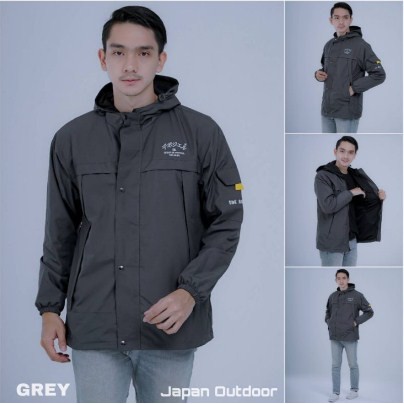 JAKET COWOK PARASUT PRIA WATERPROOF HOODIE ANTI AIR OUTDOOR PARASIT