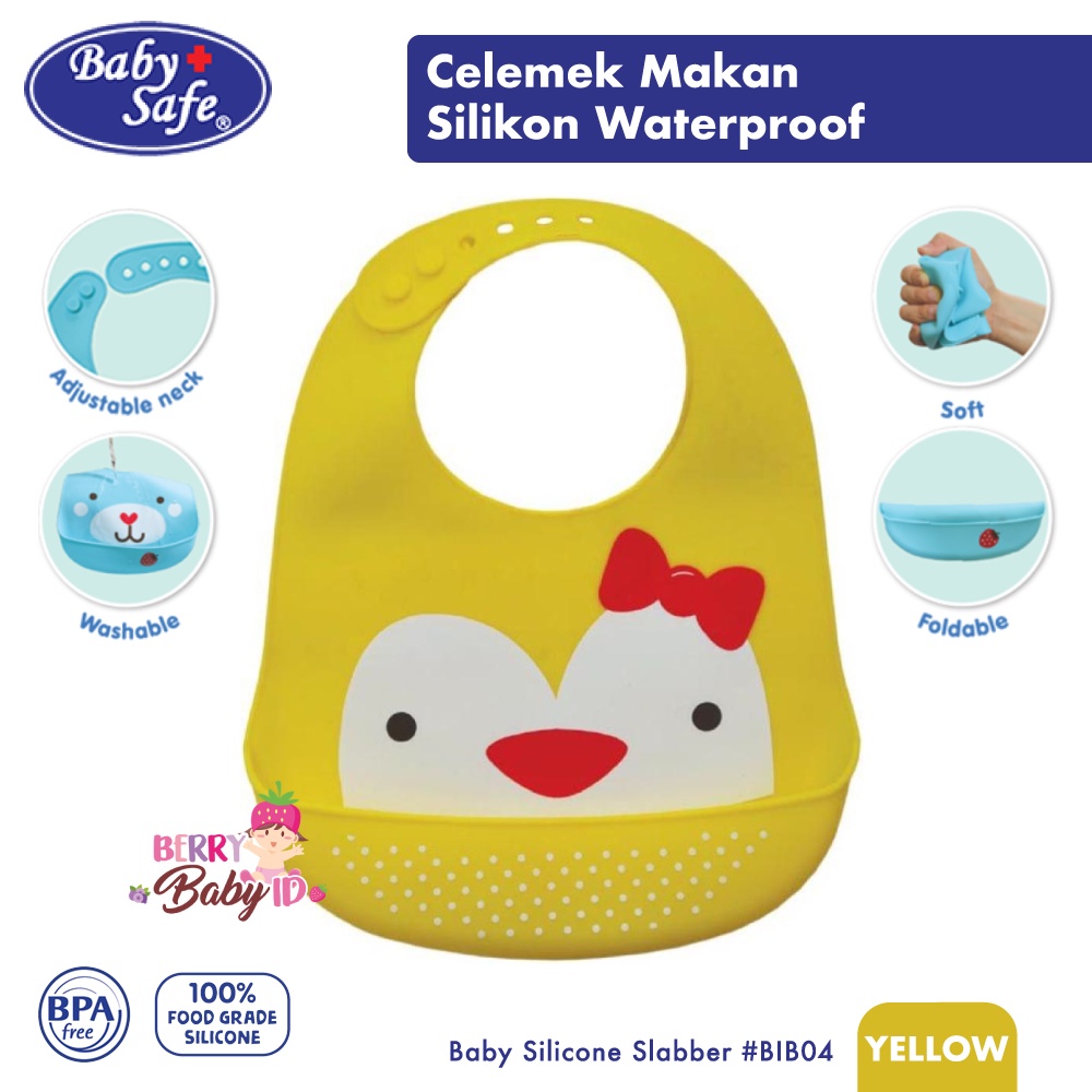 Baby Safe Silicone Bib Slabber Celemek Makan Bayi Silikon BIB04 BBS070 Berry Mart