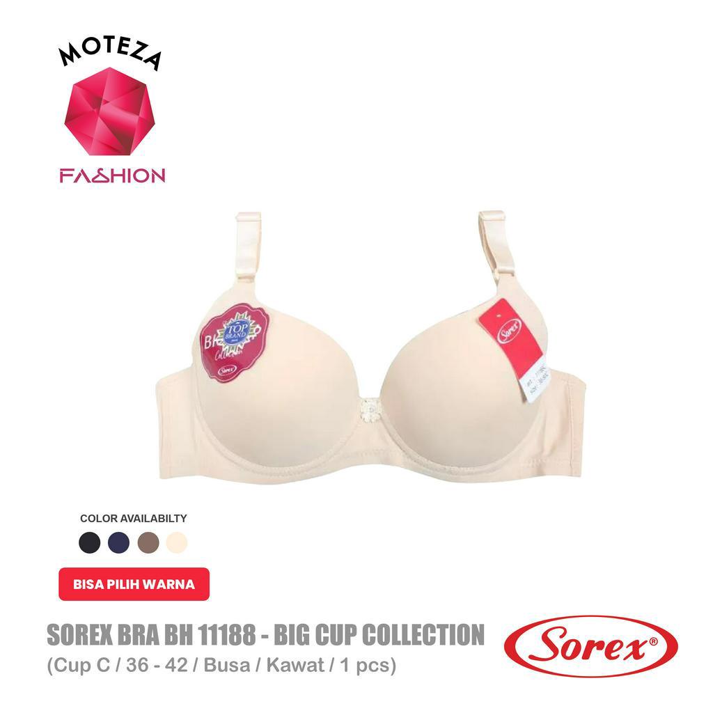 Sorex Bra Wanita - BH 11188 - Busa Tipis Cup C Besar / Kawat Kait 3 - BIG CUP Collection