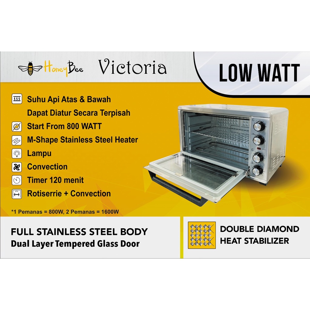 OVEN HONEYBEE VICTORIA 63LT STAINLESS