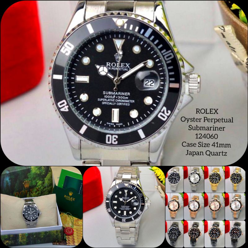 Jam Tangan Unisex Pria atau Wanita Rolex Submariner 126610 Japan Quartz Stainless Steel