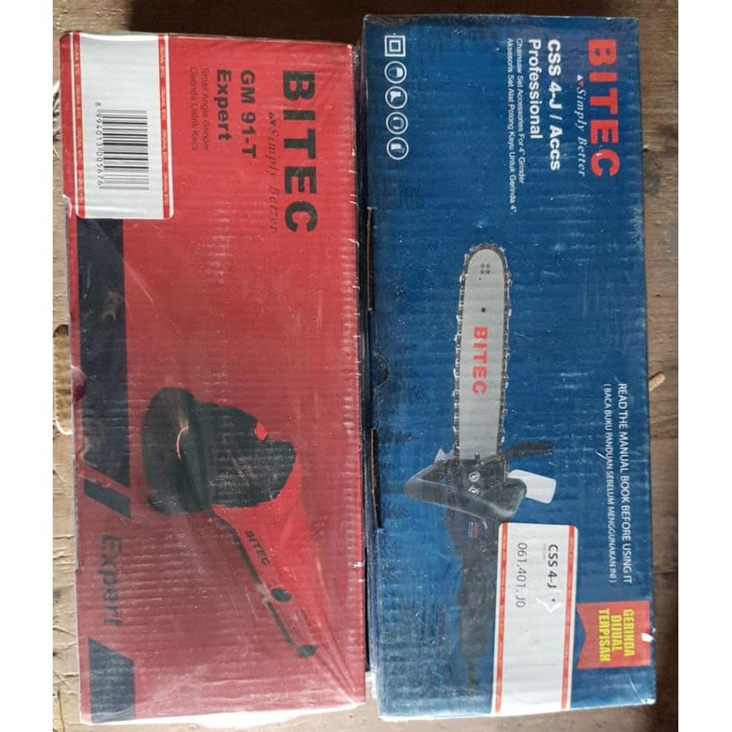 PAKET Mesin chainsaw Gerinda Tangan BITEC Gergaji Potong Pohon Kayu