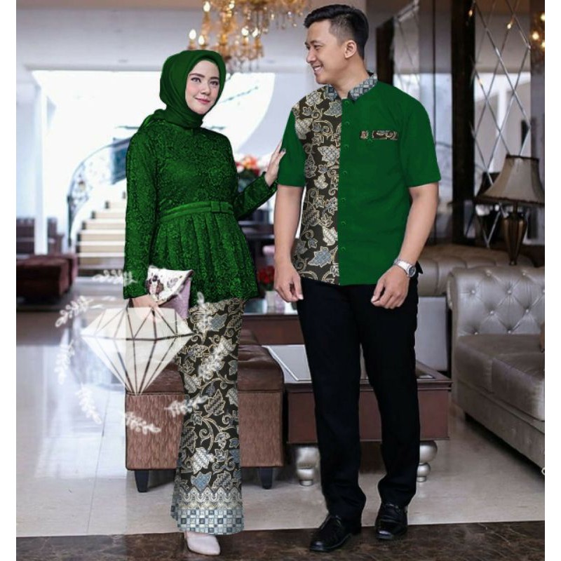 PCS CP SHERINA BATIK MR FASHION PAKAIAN COUPLE PASANGAN KEMEJA DAN SET KEBAYA ADA VIDEO PRODUK ASLI