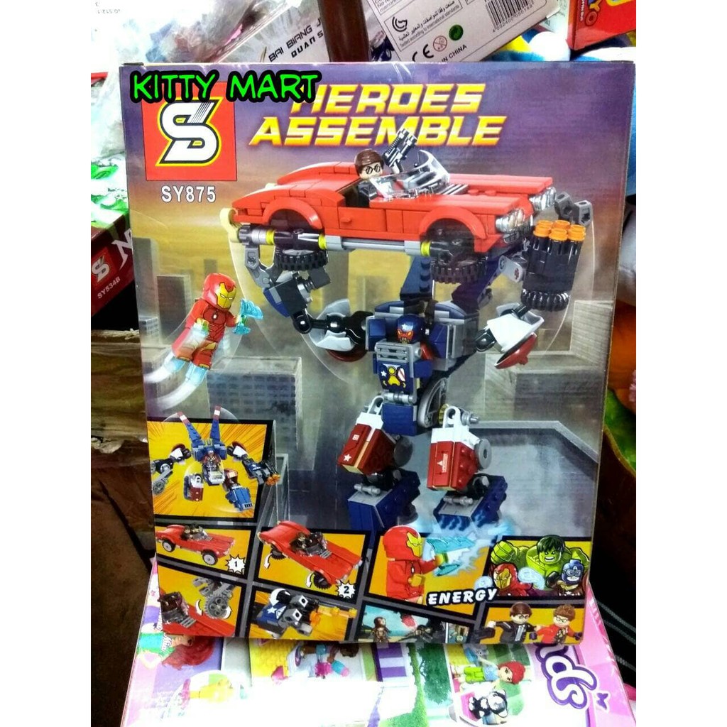 mainan anak laki lego ironman superhero marvel kapten As hulk buster