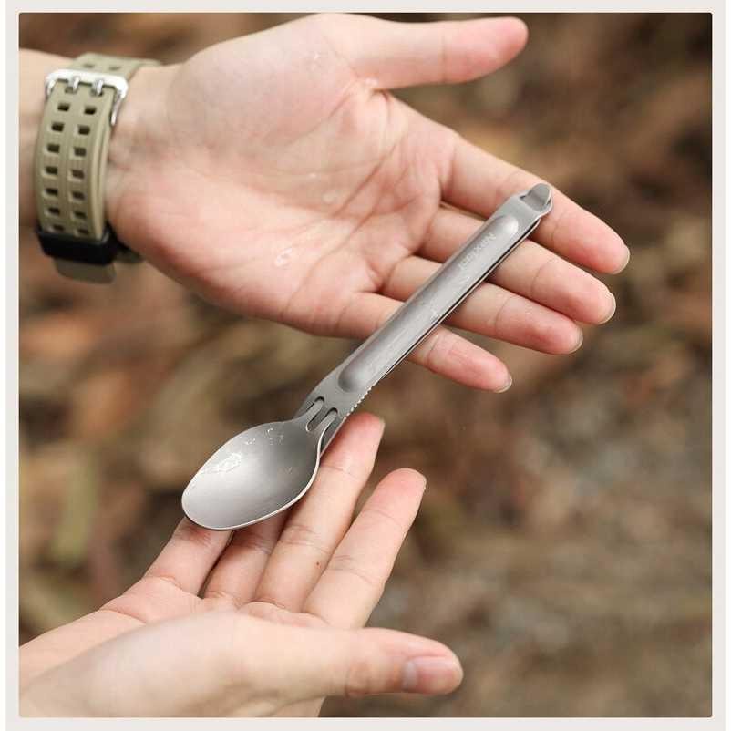 NexTool Sendok dan Garpu Camping Separable Portable Titanium - KT5525 - SIlver