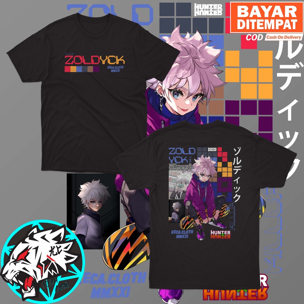 KAOS ANIME HUNTER X HUNTER KILLUA ZOLDYCK SKATE BIG SIZE JUMBO KAOS KILLUA ZOLDYCK