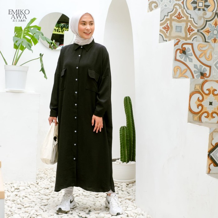 Tunik Wanita Corak Salur Katun Berkualitas Rajut Muslim W8L1 Rayon Mewah Murah Jumbo Kotak Pesta Rem