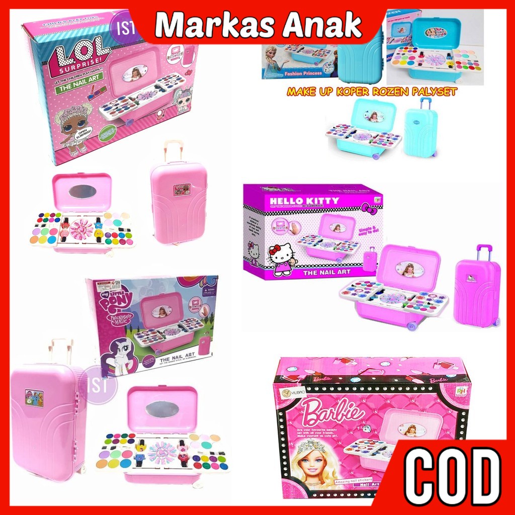 Mainan Anak Anak Umur 3 4 5 6 Tahun Alatke upkeUp mekap Dandan Kosmetik Kutek Cat Kuku Palsu Diy Pre
