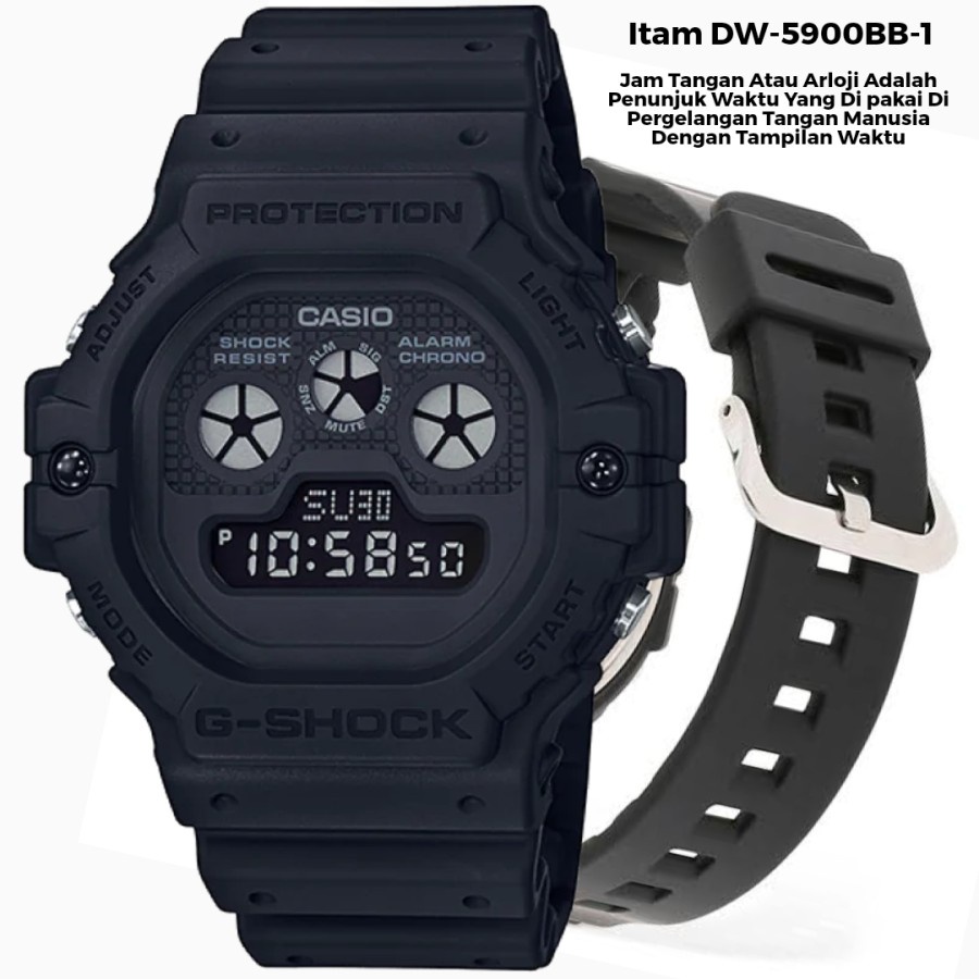 Diskon Jam Tangan Casio G-Shock Steel Tipe DW-5900BB Quartz Japan Movement Jam Tangan Pria Mewah Gar