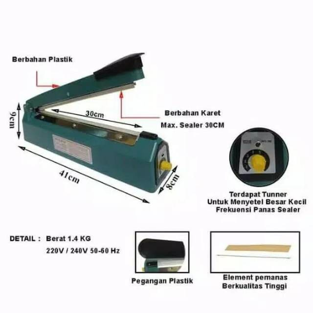 Alat press plastik impulse sealer perekat plastik 30cm Q2 8300