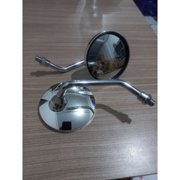 Spion Bulat Retro Clasic Chrome Vespa Chrome Kaca Cembung Universal