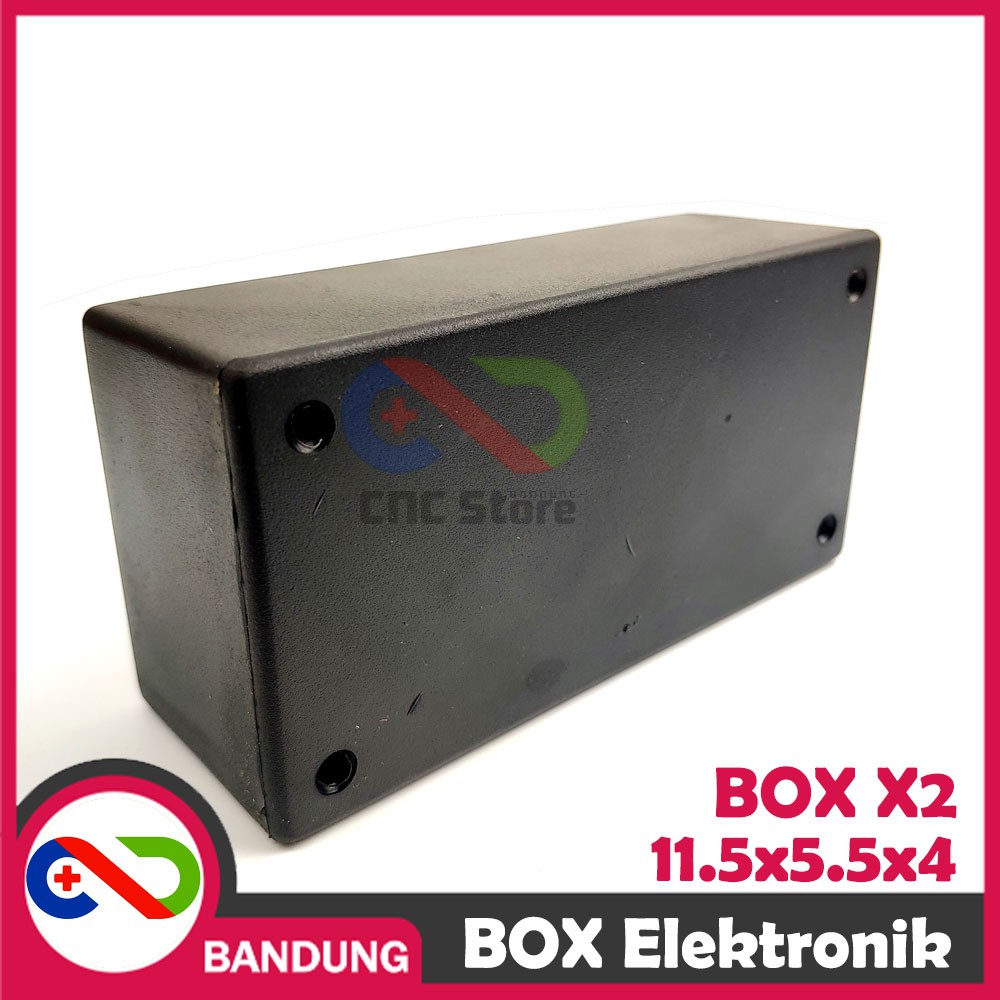 BOX ELEKTRONIK X2 KOTAK RANGKAIAN ARDUINO 11.5x5.5x4 CASING BLACK BOX