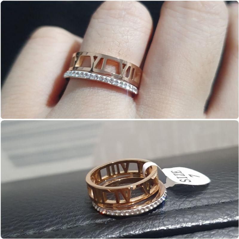 Cincin Titanium asli Rosegold Premium Quality anti karat anti alergi Ring Stainless steel rc9