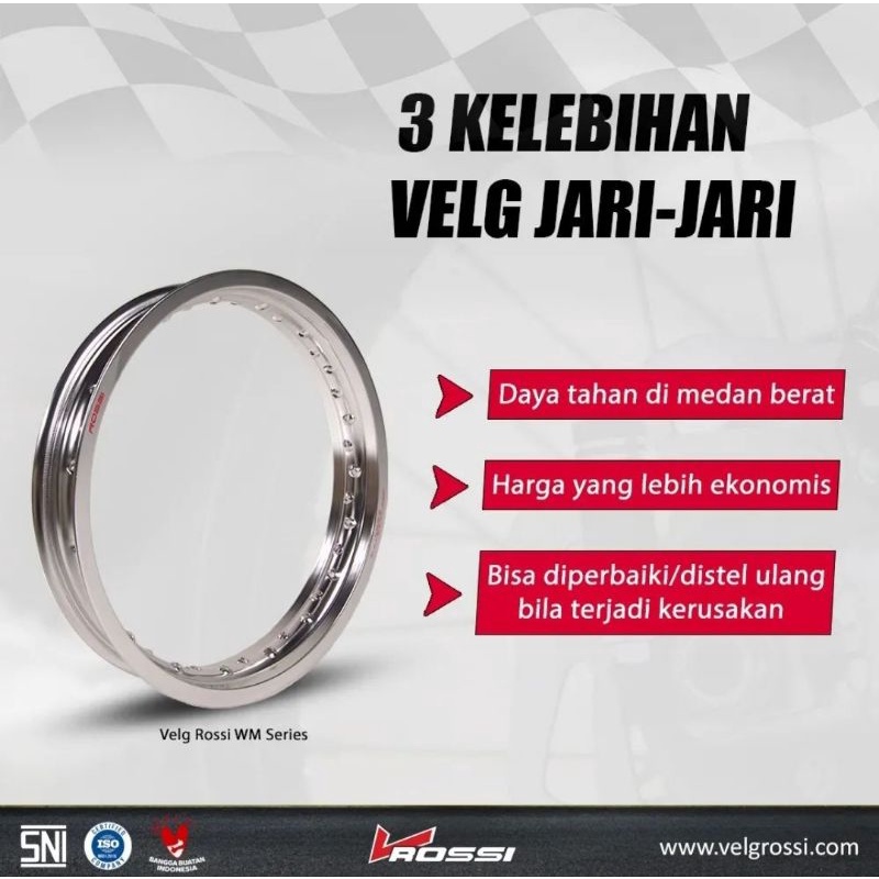 LINGKARAN PELEK RIM VELG ROSSI ORIGINAL WM SHAPE RING 17 (120,140,160,185,215,250) TERMURAH TERLARIS