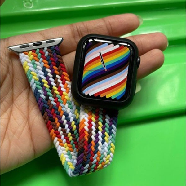 Braided Solo Loop Strap For apple watch series 3 42mm Strap iWatch 44mm Nylon Strap iWatch 45mm smartwatch T500/IWO/HW