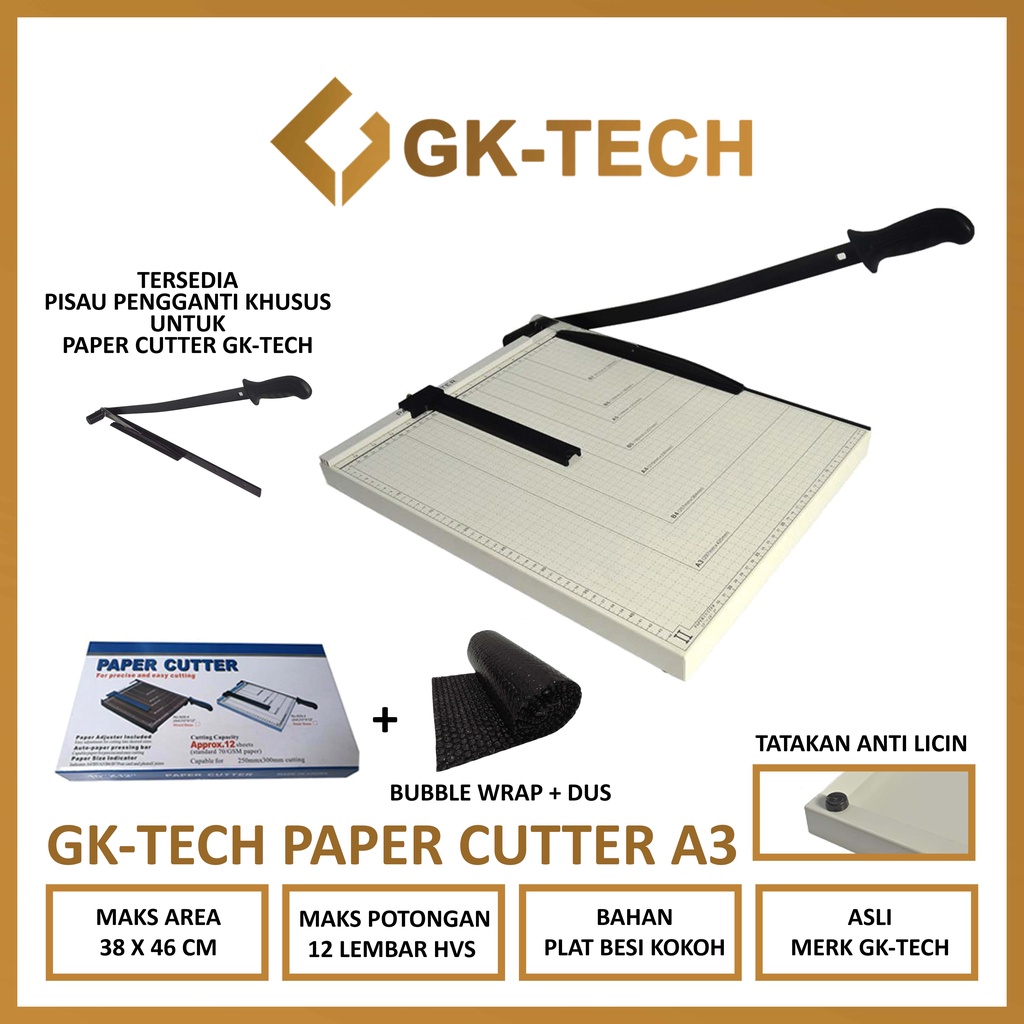 Jual Paper Cutter A3 Alat Potong Kertas Pemotong Kertas Gk Tech