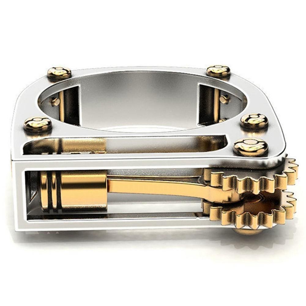Lily Mekanik Gear Roda Cincin Wanita Perhiasan Two-Tone Fashion Steampunk Vintage Biker