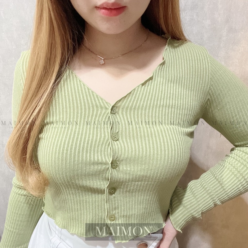 Lettuce Long Sleeve Knit Top | Atasan Wanita Korean Fashion | Maimon Grosir