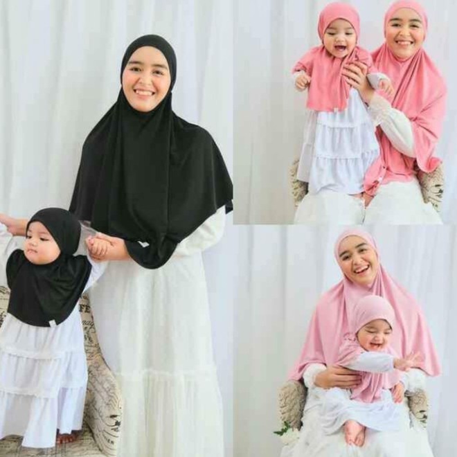 Jilbab Bergo Couple Ibu dan Anak 2 Jilbab Harga Hemat