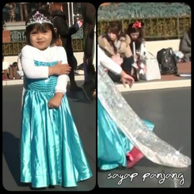 DRESS FROZEN ANAK CEWEK sz 1 &amp; 2 Tahun baby Elsa Frozen Dress Sayap panjang Long slayer Gaun Anak Cheongsam shanghai