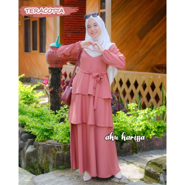 ONE SET Rok Aku KARISSA ori//itycrepe//gamis murah//realpict