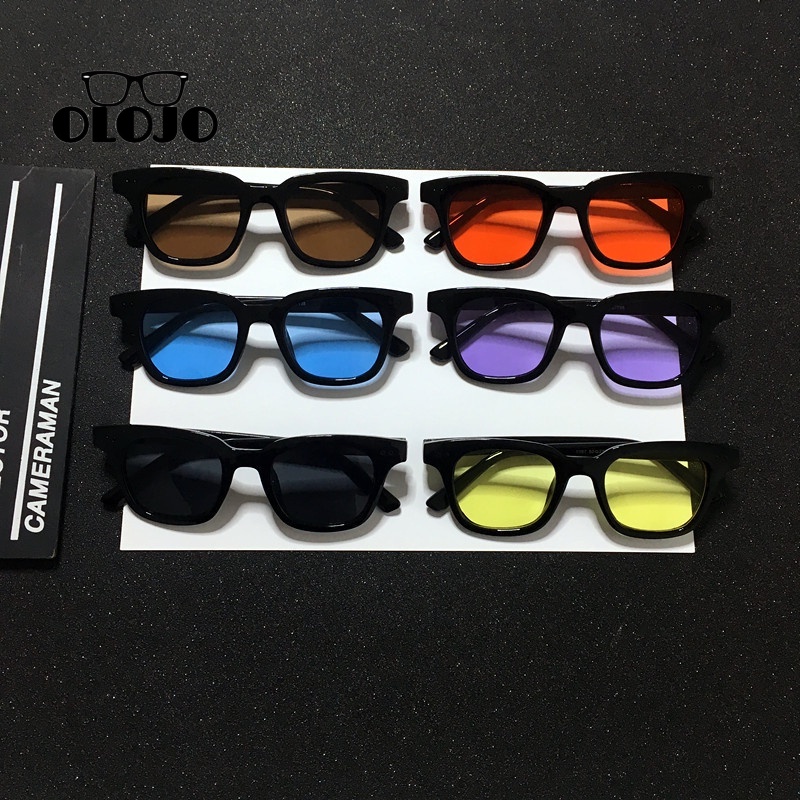 【COD】Korean Fashion Gaya Candy Color Square Kacamata Anti UV400 Anti Radiasi Sunglasses