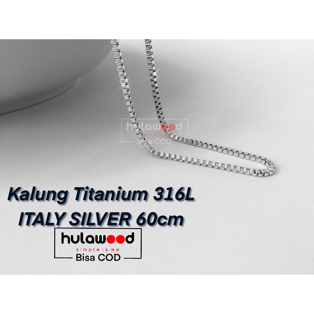 Rantai Kalung MCI Titanium 316L Stainless Import ITALY KOTAK Anti Karat Pria Wanita