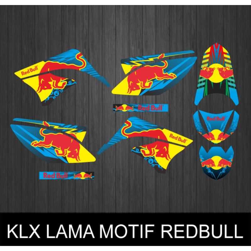 STIKER STRIPING VARIASI DECAL KLX LAMA MOTIF REDBULL
