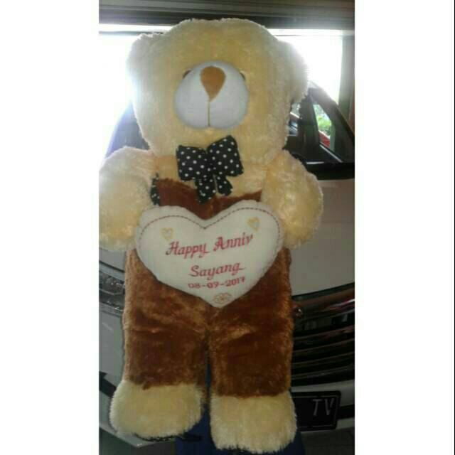 (Ukir Nama / Foto) Bordir Boneka Teddy Bear Jojon 85 cm