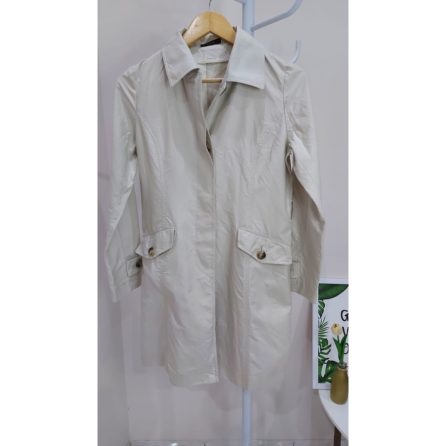 [Korean long coat/Baju hangat panjang/Jaket Panjang gaya Korea/Korean style] (light beige-cream-BW/o