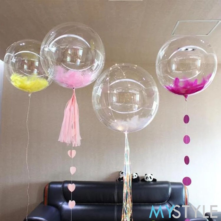 BOBO BALON PVC 12/18/24/36 INCH BALON TRANSPARAN BALON LED BALON LAMPU TUMBLR BALON MURAH