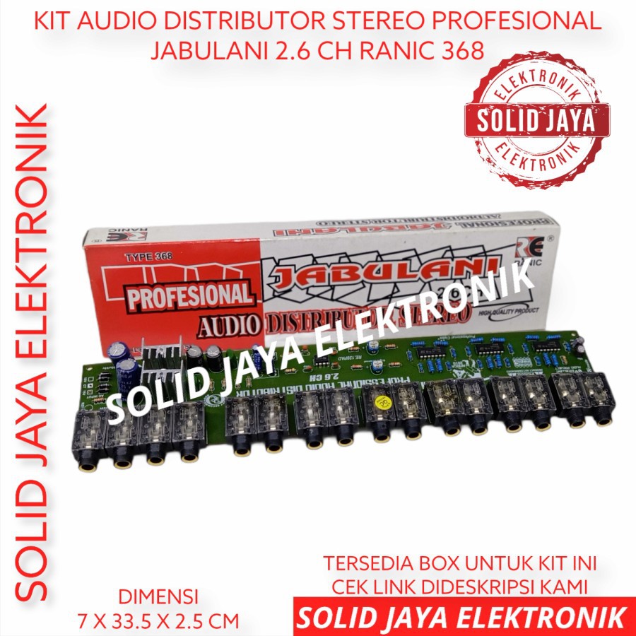 KIT AUDIO DISTRIBUTOR STEREO 2.6 CHANNEL CH JABULANI 6 POWER AUDIO AMPLIFIER AMPLI RANIC 368