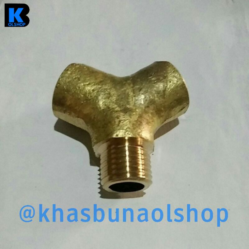 Nepel Y drat 1/4 Kuningan/kran kompresor angin 1/4 cabang Y kran Selang kompresor angin sambungan kr