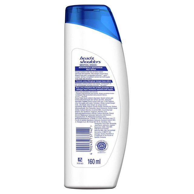 HEAD &amp; SHOULDERS Shampoo Cool Menthol Anti-Dandruff Anti Ketombe