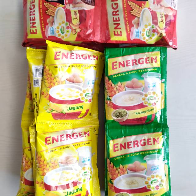 

ENERGEN Sereal dan Susu. 1RENCENG isi 10sch rasa , Coklat, Vanila, Jahe, Jagung,