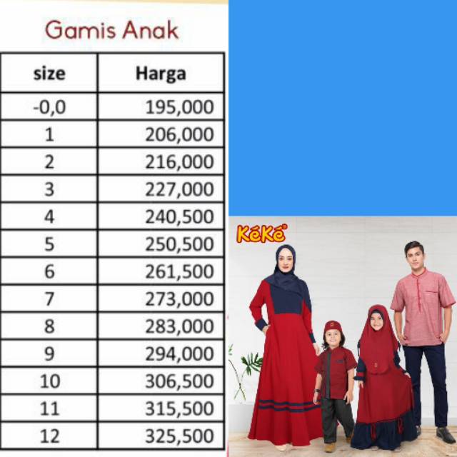 Gamis Plus Jilbab Anak Sarimbit Keke GM SR 20 05 Size 6 Merah Bahan Rayon Twil 0 sd 12 Bata Toska