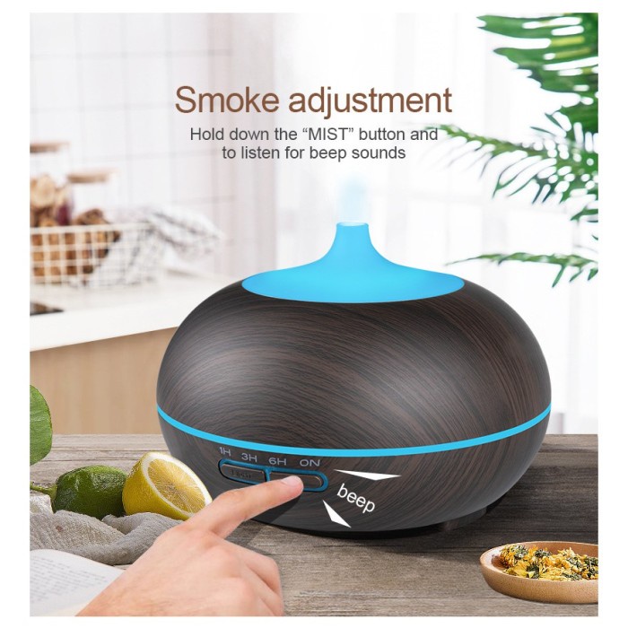 Humidifier Model Kayu Kuncup / Jamur Air Diffuser 400ML Dengan 7 Warna Led &amp; + Remote not Young Living