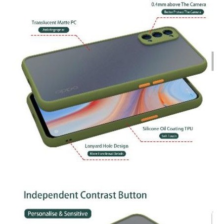 BUMPER CASE CASING OPPO RENO 5/5f/4F/4/2f - soft frosted matte fuze twotone dove my choice doff