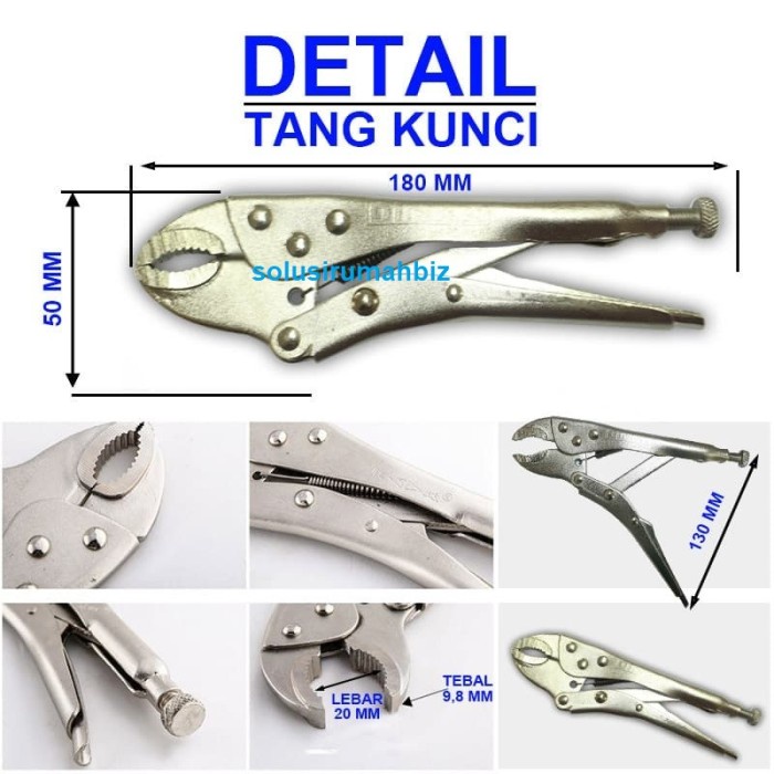 Tang Buaya Helical Curved 7&quot; Jaw Locking Plier dengan ukuran 7 inch