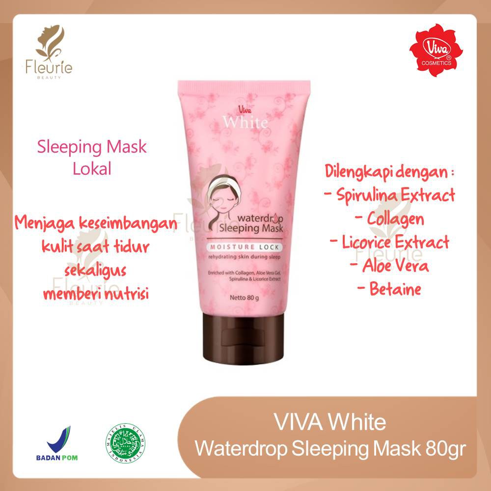 VIVA White Waterdrop Sleeping Mask Netto 80gr (White Cream) Original BPOM