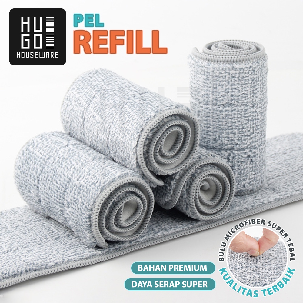 Refill Kain Alat Pel Lantai Ultra Mop Acline - Pel Lantai Tarik Biru Handsfree HUGO