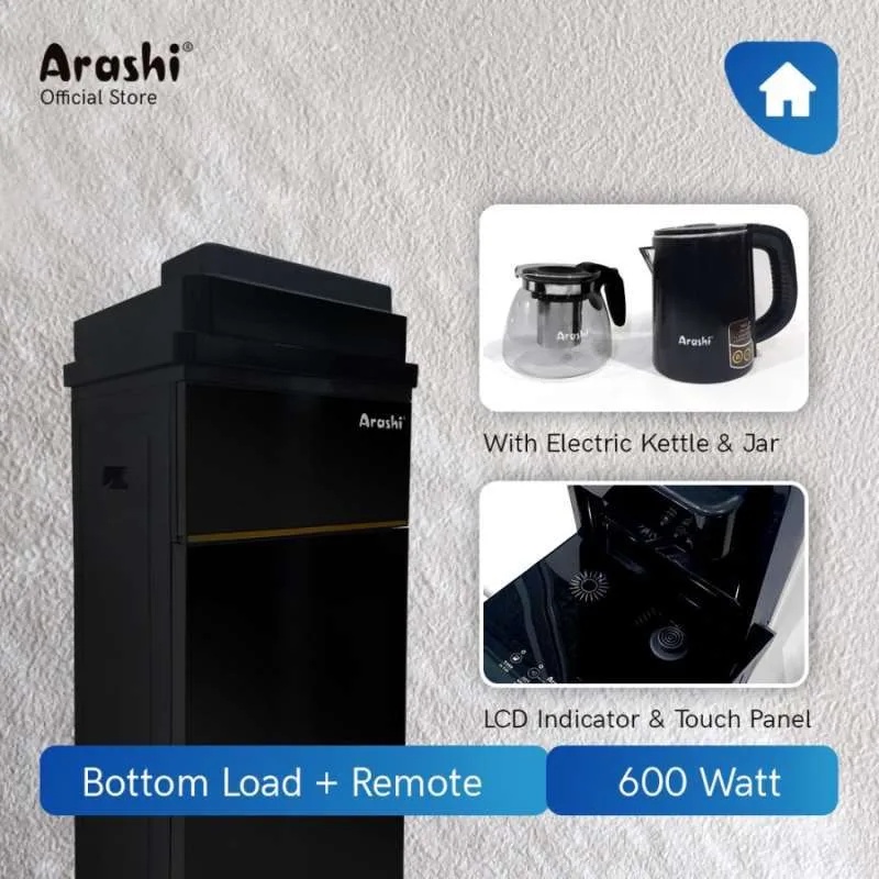 ARASHI Water Dispenser Multifungsi AMD 01B Hot &amp; Normal / Panas &amp; Normal Air Galon Bawah + Remote, Ceret Elektrik &amp; Jar