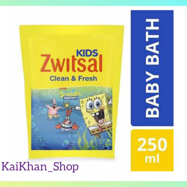 Zwitsal Kids Seri SpongeBob Bubble Bath &amp; 2in1 - Botol 280ml / Refill 250mL