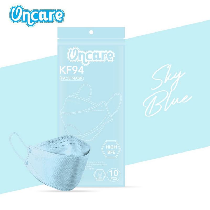 KF94 MASKER FACEMASK MOUSON / CAREION / ONCARE 4PLY ISI 10 PCS WARNA HITAM - PUTIH-SKY BLUE ONCARE /KF