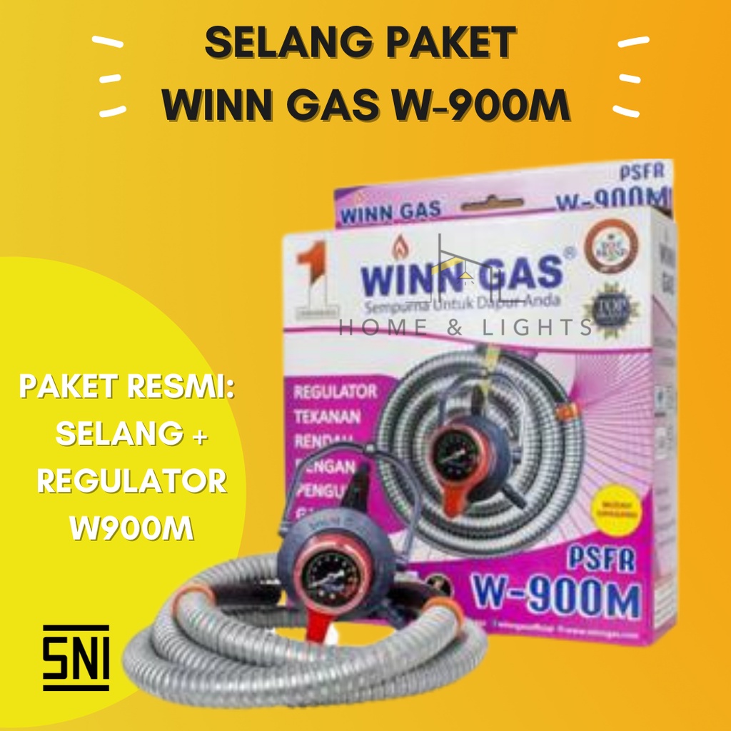 PAKET RESMI Regulator Selang Winn Gas W900 M / Selang Paket Regulator Winn Gas PSFR W 900 M