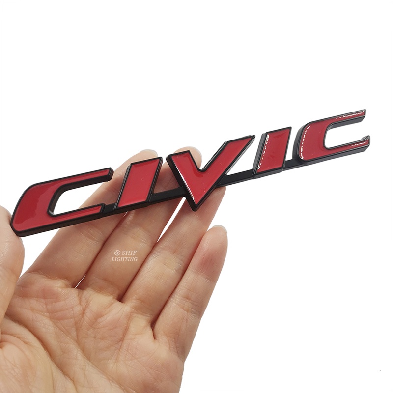 1pc Stiker Emblem Logo CIVIC Bahan Metal Untuk Bagasi Belakang Mobil HONDA