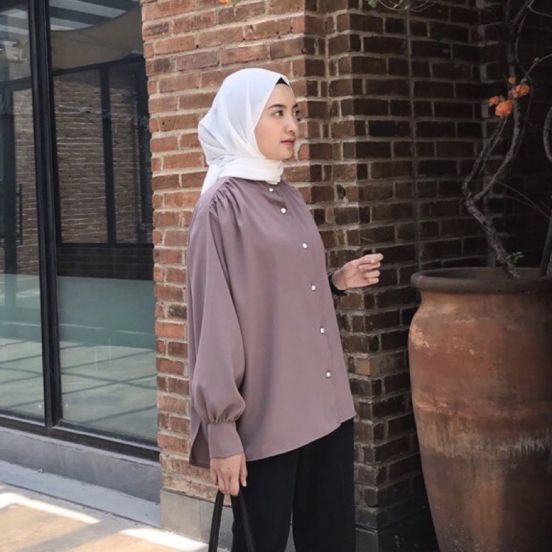 RUMI BASIC / KEMEJA WANITA-BURGUNDY