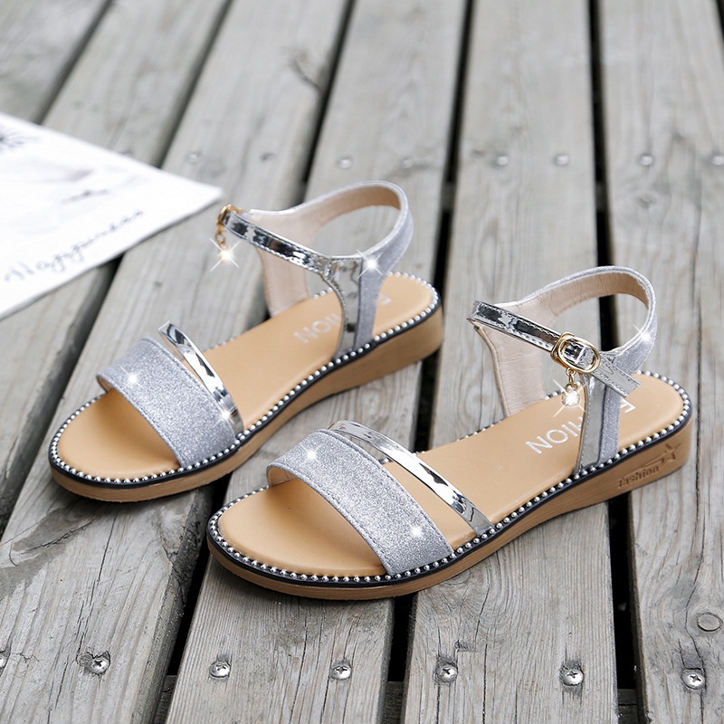 TBIG [COD] Size 35 - 40 Sandal Tali Wanita Import VALENTINA Korea Style Santai Wanita Remaja Wedges