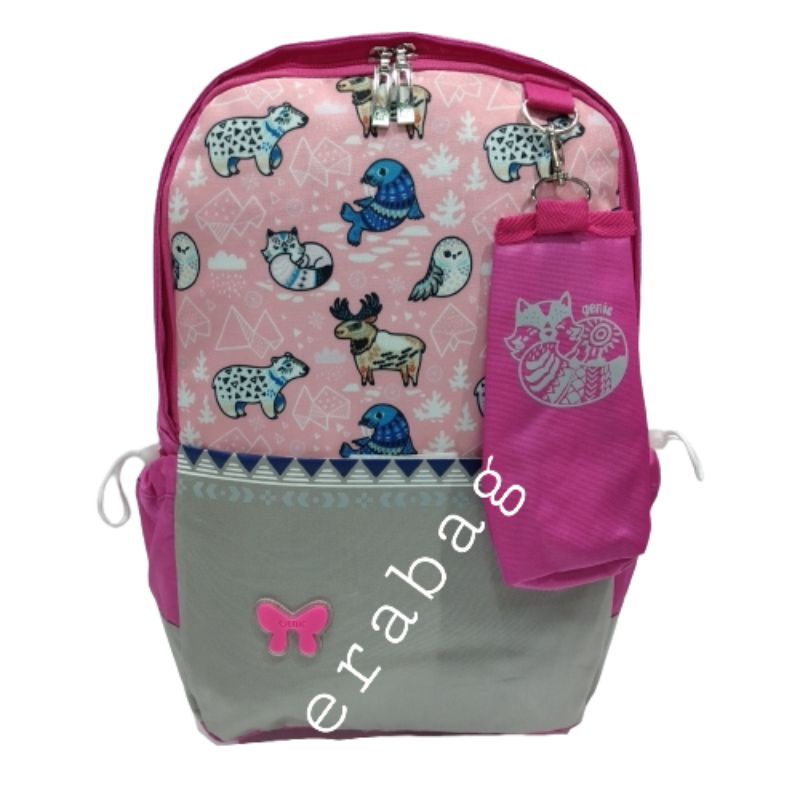 GENIC tas ransel sekolah perempuan free raincover  29361