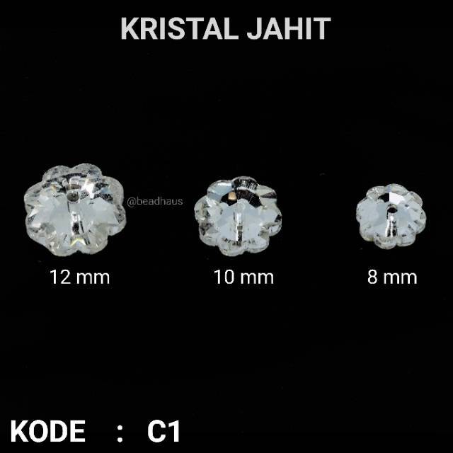 Payet Kristal Jahit bentuk Bunga